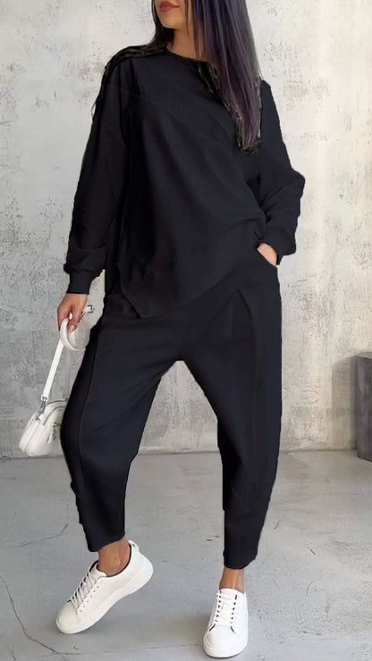 FLORA | Tweedelige Set met Ronde Hals en Lange Mouwen